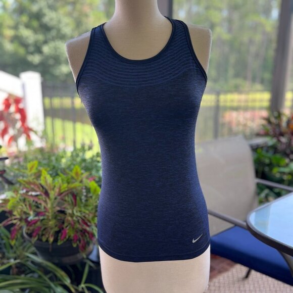 Nike Dri Fit Blue Sleeveless Running Shirt Workout Tank Top Size Small Racerback - Picture 1 of 5